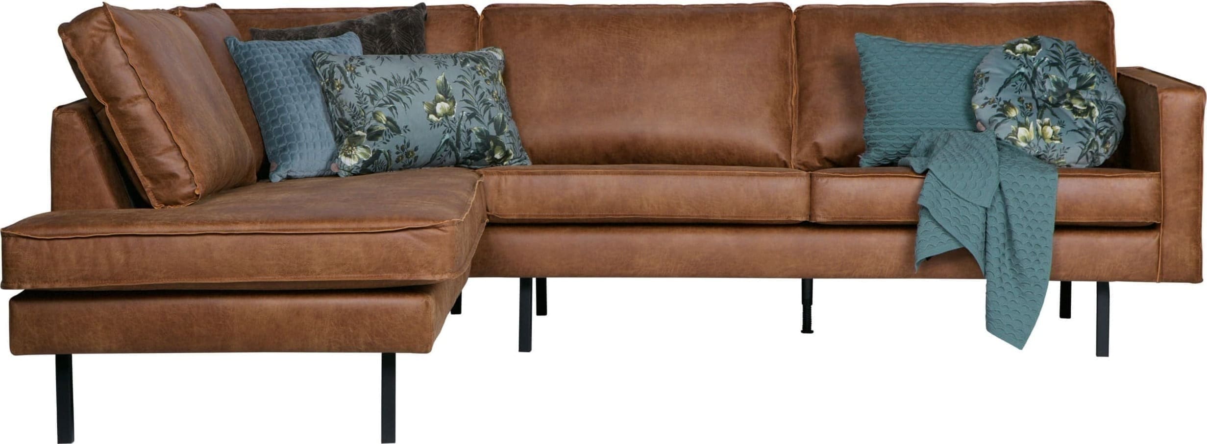 BePureHome Rodeo Hoekbank Links Cognac Cognac Bank