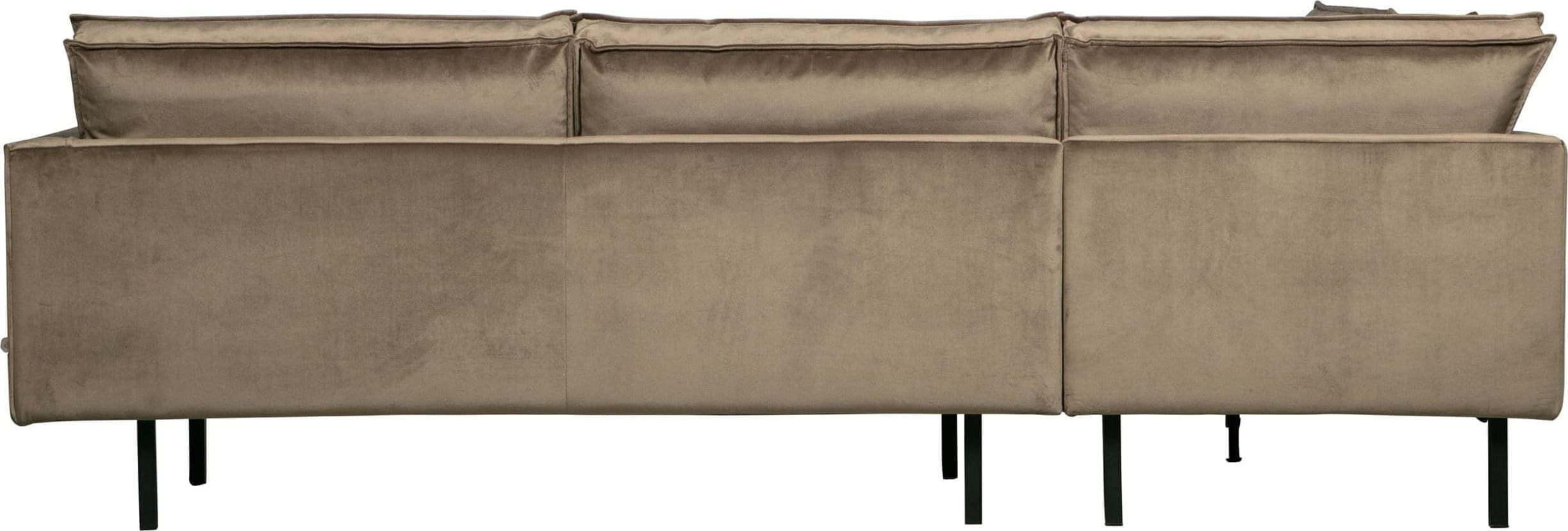 BePureHome Rodeo Hoekbank Links Velvet Taupe Taupe Bank