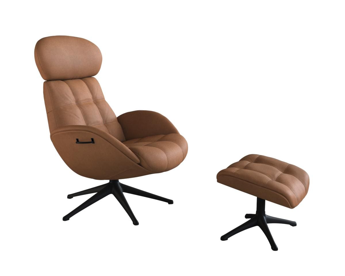 Chester fauteuil Flexlux in leder Nature cognac