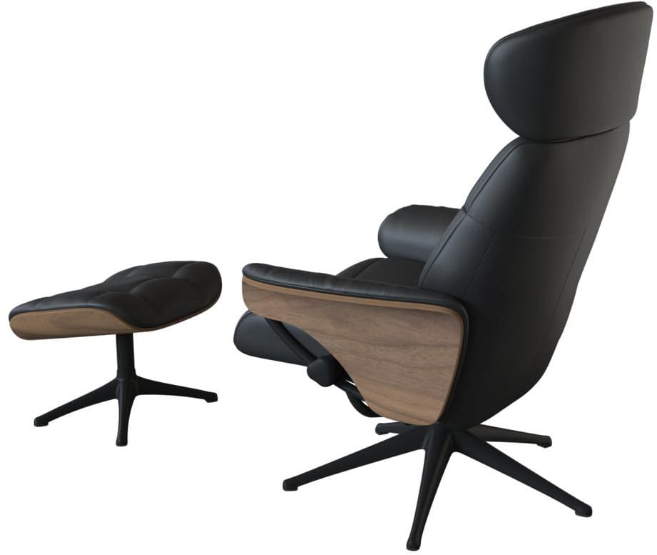 Skagen fauteul van Flexlux in leder Savoy Platin black