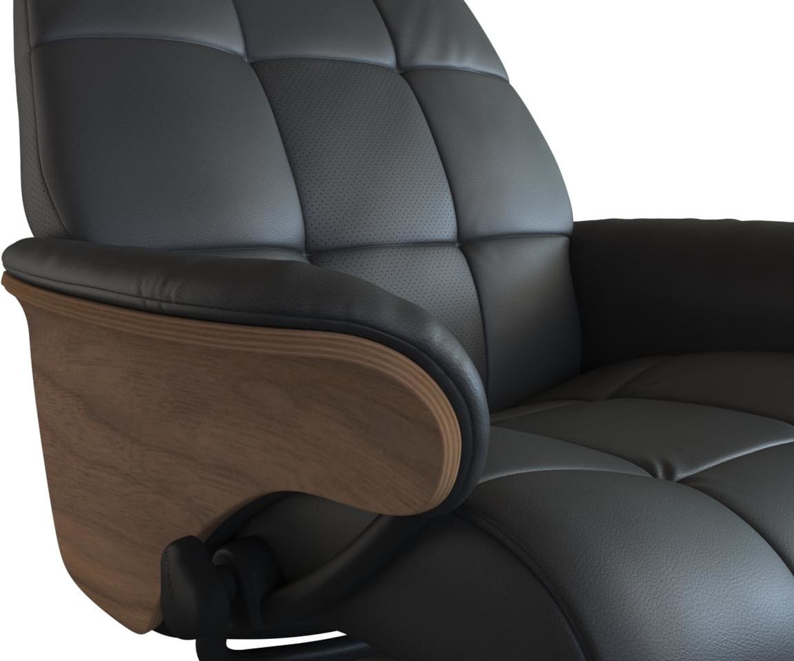 Skagen fauteul van Flexlux in leder Savoy Platin black