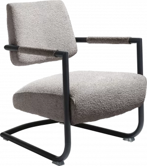 Xooon Zeno fauteuil - ronde buis swing ROB - stof Malmo - boucle - charcoal Fauteuil