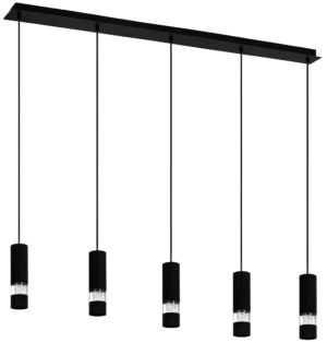 Led hanglamp bernabeta 5x 5w-gu10 l1165 zwart - zwart Eglo Hanglamp 39706-EGLO
