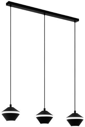 Led hanglamp perpigo 3li 5w-gu10 l925 zwart/wit - zwart Eglo Hanglamp 98682-EGLO