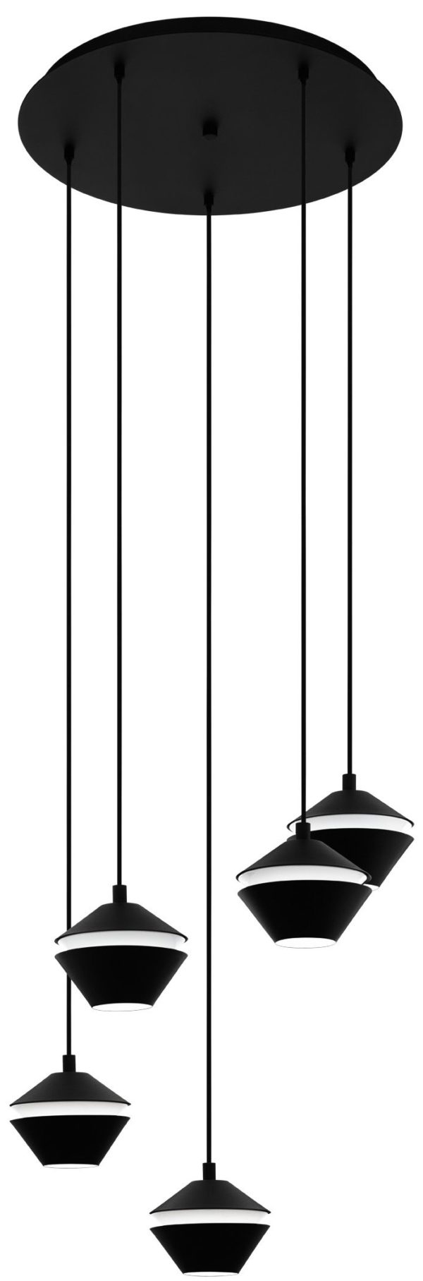 Led hanglamp perpigo 5li 5w-gu10 d555 zwart/wit Eglo Hanglamp 98683-EGLO