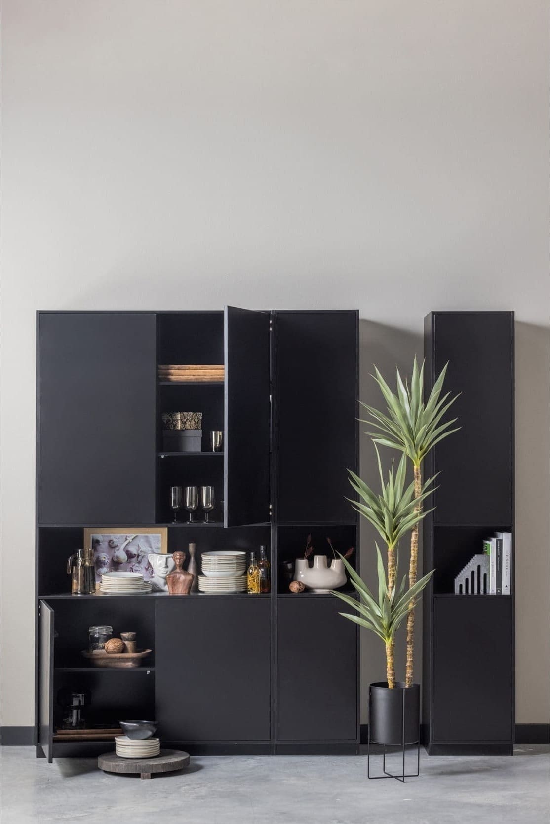 WOOOD Exclusive Finca Opbergkast 110cm Zwart Zwart Kast