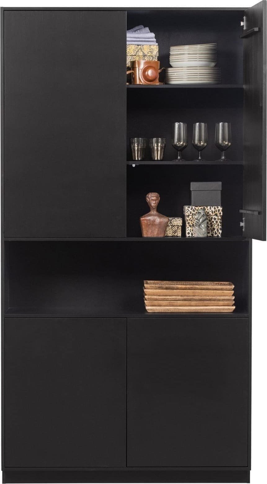 WOOOD Exclusive Finca Opbergkast 110cm Zwart Zwart Kast