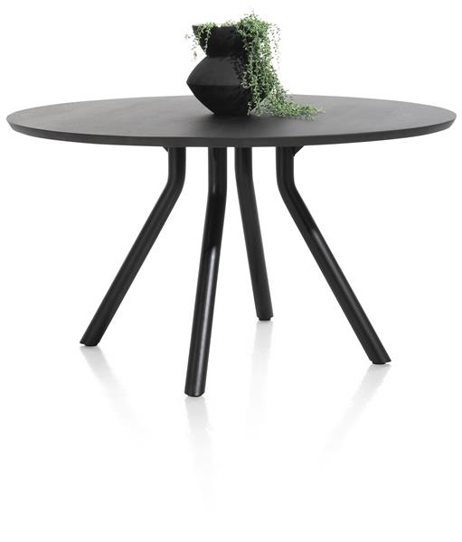 Xooon Arvada tafel 125 cm. - rond - centrale poot kort - onyx  Eettafel