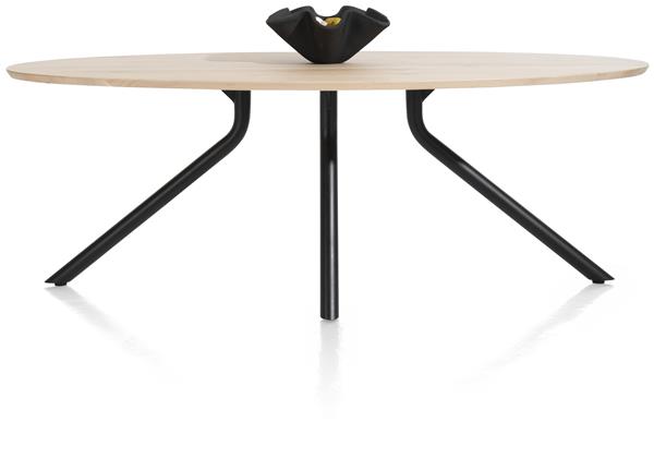Xooon Arvada tafel 220 x 110 cm. - ellips - centrale poot lang - natural  Eettafel
