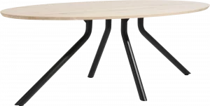Xooon Arvada tafel 220 x 110 cm. - ellips - centrale poot lang - natural Eettafel