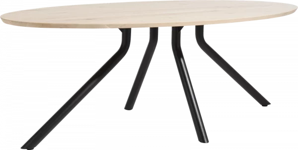Xooon Arvada tafel 220 x 110 cm. - ellips - centrale poot lang - natural Eettafel