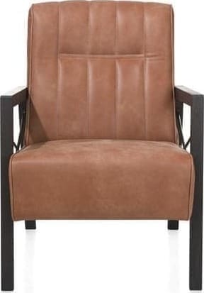 Henders & Hazel Northon fauteuil met houten arm vintage clay / white / black Fauteuil