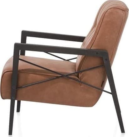 Henders & Hazel Northon fauteuil met houten arm vintage clay / white / black Fauteuil