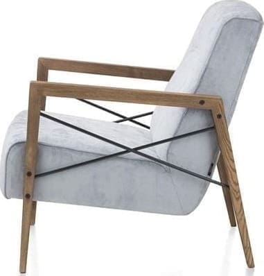 Henders & Hazel Northon fauteuil met houten arm vintage clay / white / black Fauteuil