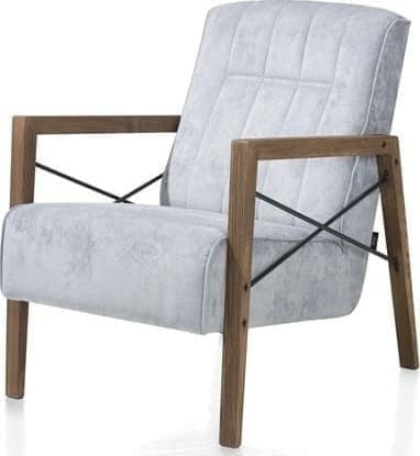 Henders & Hazel Northon fauteuil met houten arm vintage clay / white / black Fauteuil