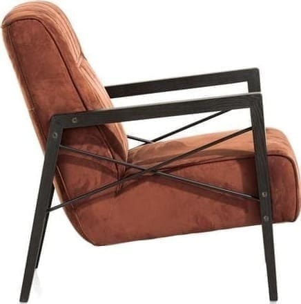 Henders & Hazel Northon fauteuil met houten arm vintage clay / white / black Fauteuil