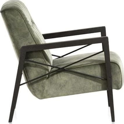 Henders & Hazel Northon fauteuil met houten arm vintage clay / white / black Fauteuil