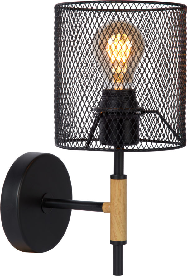 Baskett wandlamp 1xe27 - licht hout Lucide Wandlamp 45259/01/30