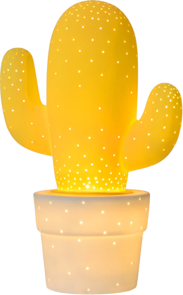 Cactus tafellamp Ã¸ 20 cm 1xe14 - geel Lucide Tafellamp 13513/01/34