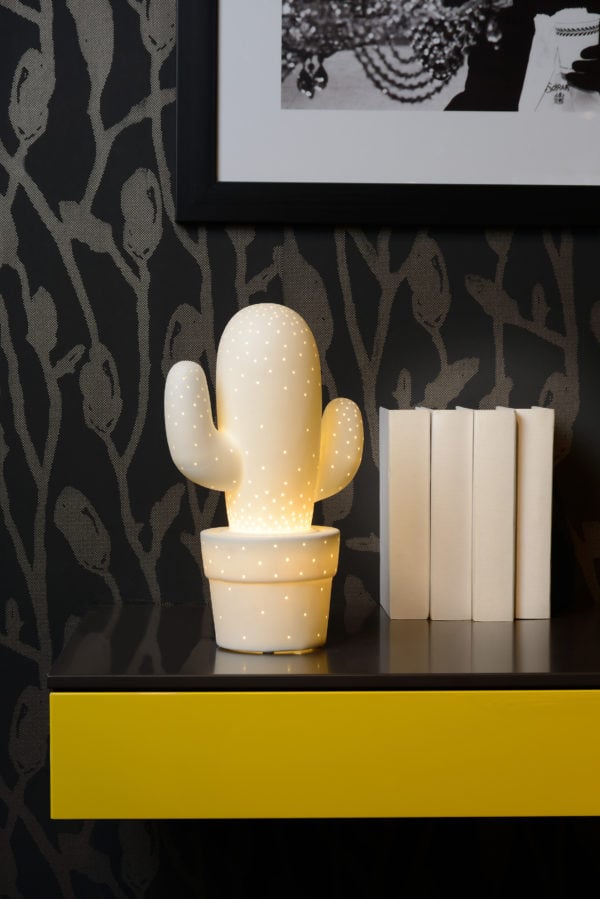 Cactus tafellamp Ã¸ 20 cm 1xe14 - wit Lucide Tafellamp 13513/01/31