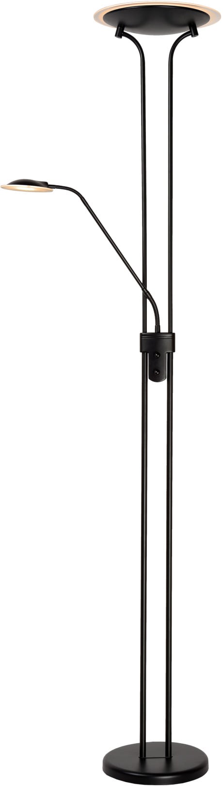 Champion-led leeslamp Ã¸ 25,4 cm led dimb. 3000k - zwart Lucide Vloerlamp 19792/24/30