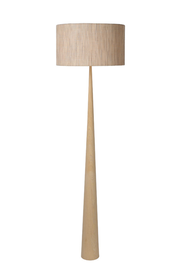 Conos vloerlamp Ã¸ 48 cm 1xe27 licht - licht hout Lucide Vloerlamp 30794/81/72