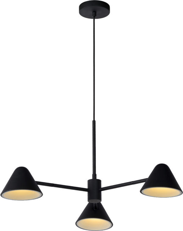 Devon hanglamp Ã¸ 65 cm led 3x3,3w 3000k - zwart Lucide Hanglamp 20415/15/30