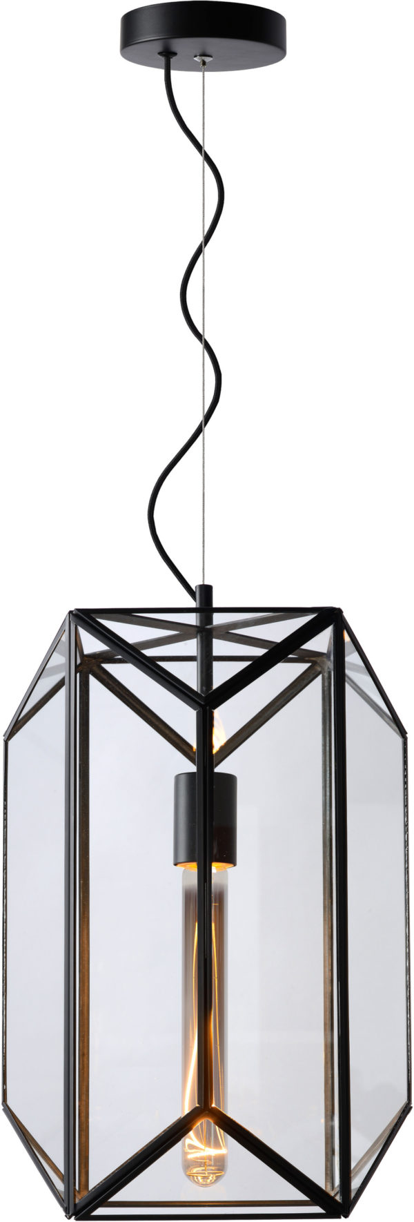 Fern hanglamp Ã¸ 28 cm 1xe27 - zwart Lucide Hanglamp 25406/01/30