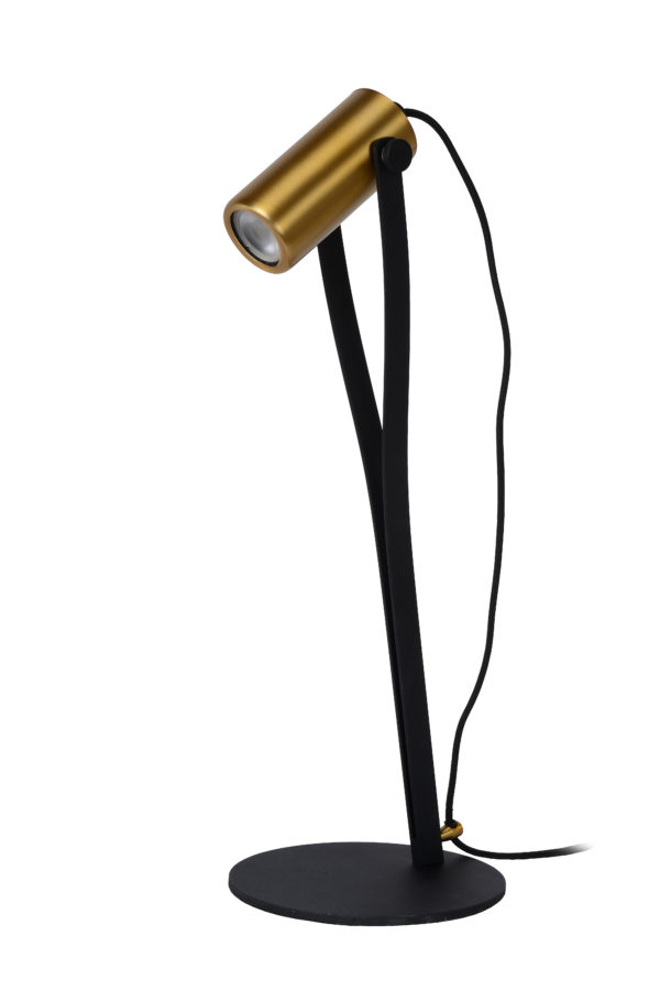 Jantuano bureaulamp Ã¸ 18 cm led dimb. Gu10 1x5w 3000k 3 stepdim - mat goud / messing Lucide Bureaulamp 30669/05/30