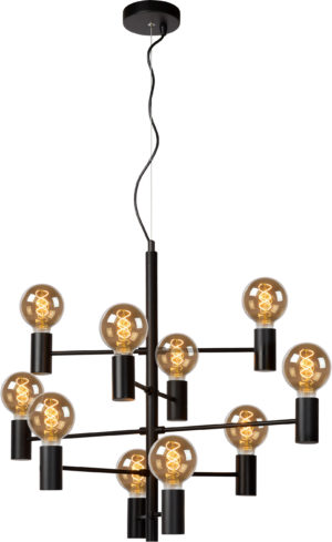 Leanne hanglamp Ã¸ 65 cm 10xe27 - zwart Lucide Hanglamp 21421/10/30