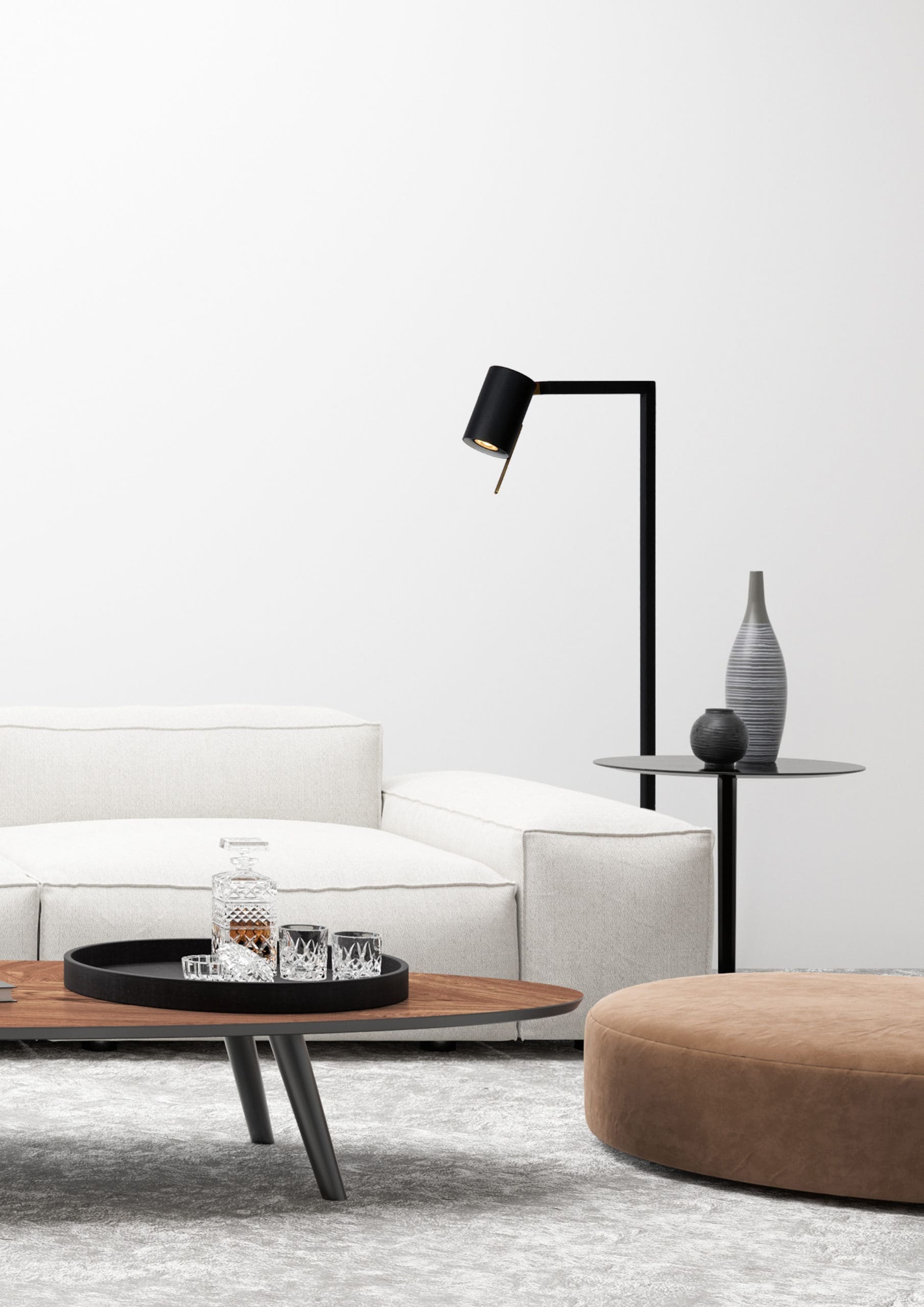 Lesley - Leeslamp - 1xgu10 - Zwart Lucide Vloerlamp 03725/01/30
