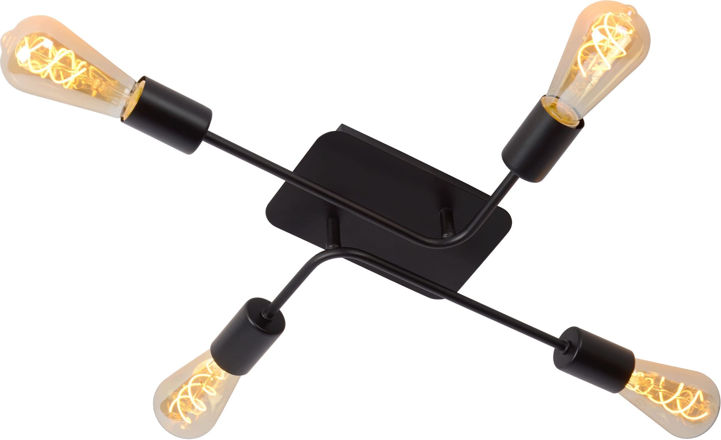 Lester Plafonnière 4xe27 - Zwart Lucide Plafondlamp 21118/04/30