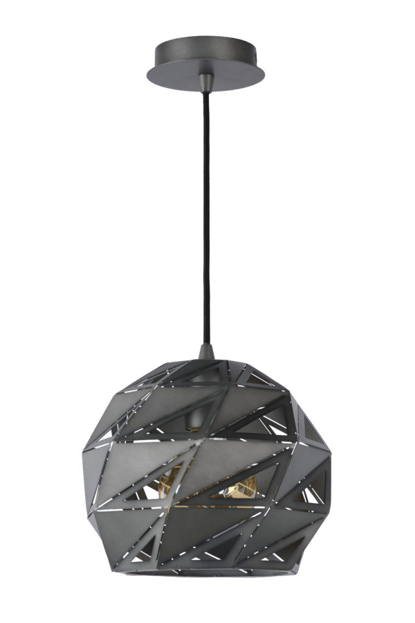 Malunga hanglamp Ã¸ 25 cm 1xe27 - grijs Lucide Hanglamp 21415/25/36
