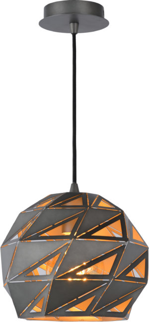 Malunga hanglamp Ã¸ 25 cm 1xe27 - grijs Lucide Hanglamp 21415/25/36