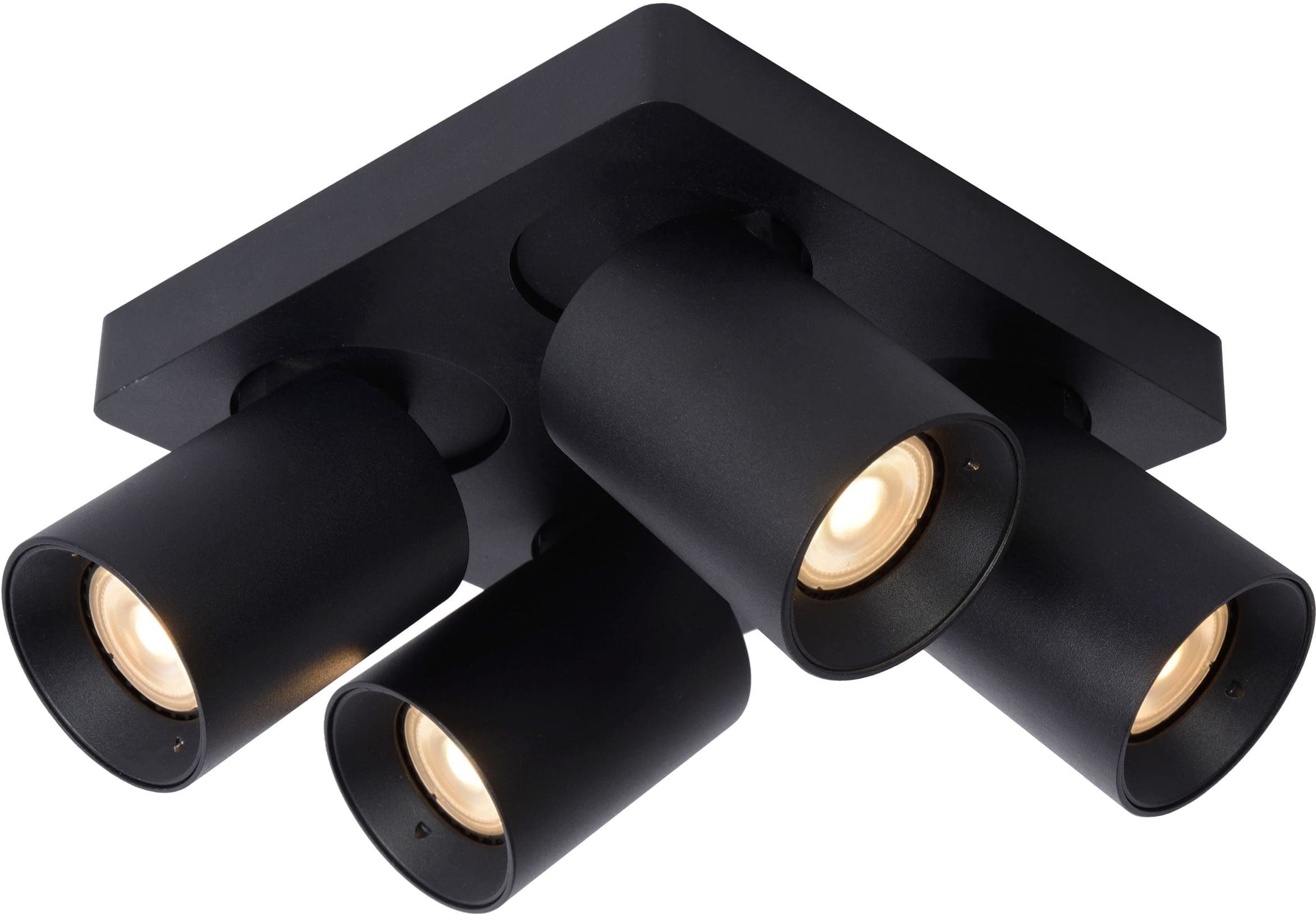 Nigel Plafondspot Led Dim To Warm GU10 4x5w 2200k/3000k - Zwart Lucide Plafondlamp 09929/20/30