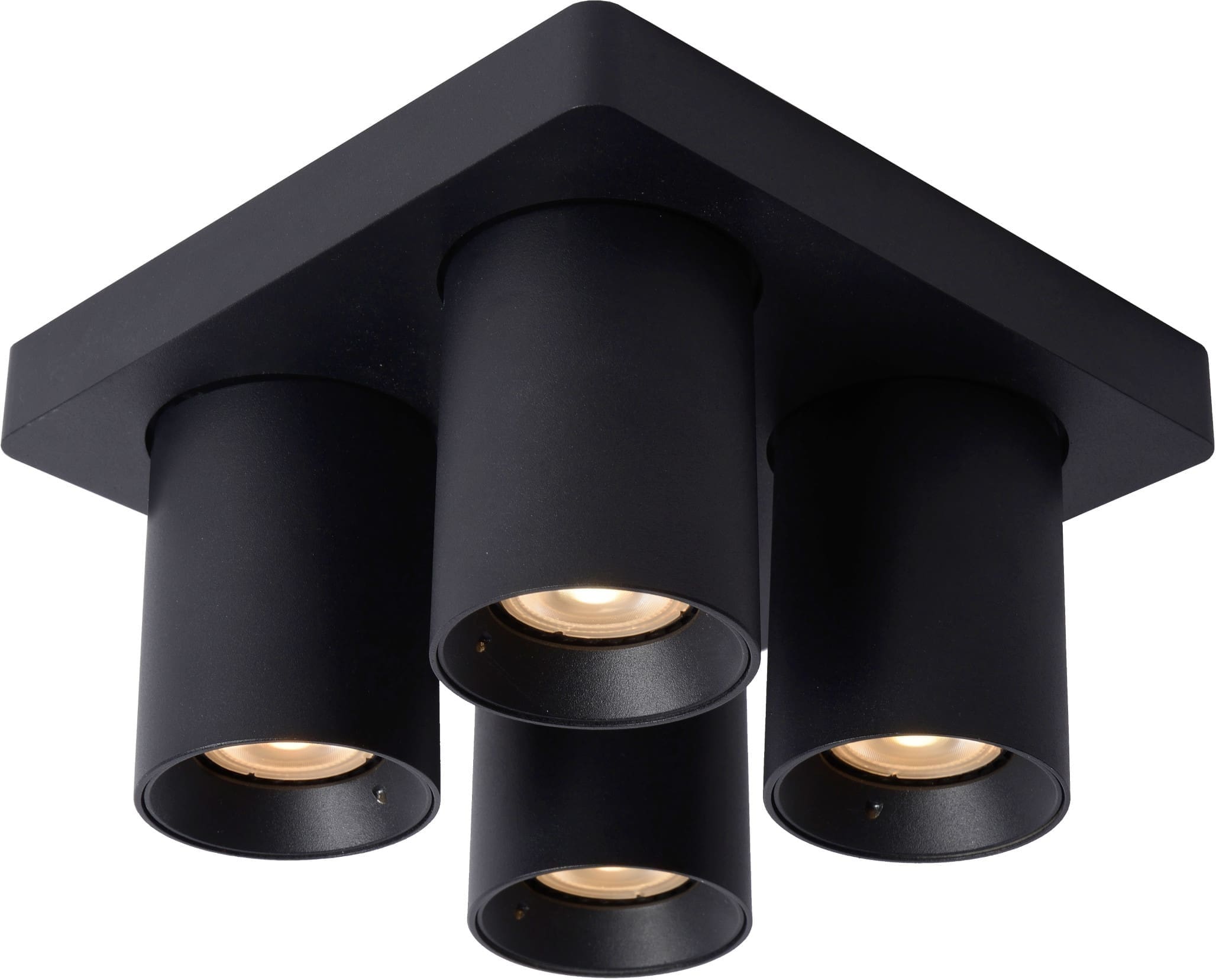 Nigel Plafondspot Led Dim To Warm GU10 4x5w 2200k/3000k - Zwart Lucide Plafondlamp 09929/20/30