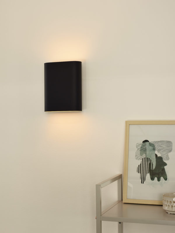 Ovalis wandlamp 2xe14 - zwart Lucide Wandlamp 12219/02/30
