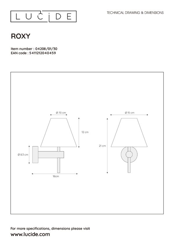 Roxy wandlamp badkamer 1xg9 ip44 - opaal Lucide Wandlamp 04208/01/30