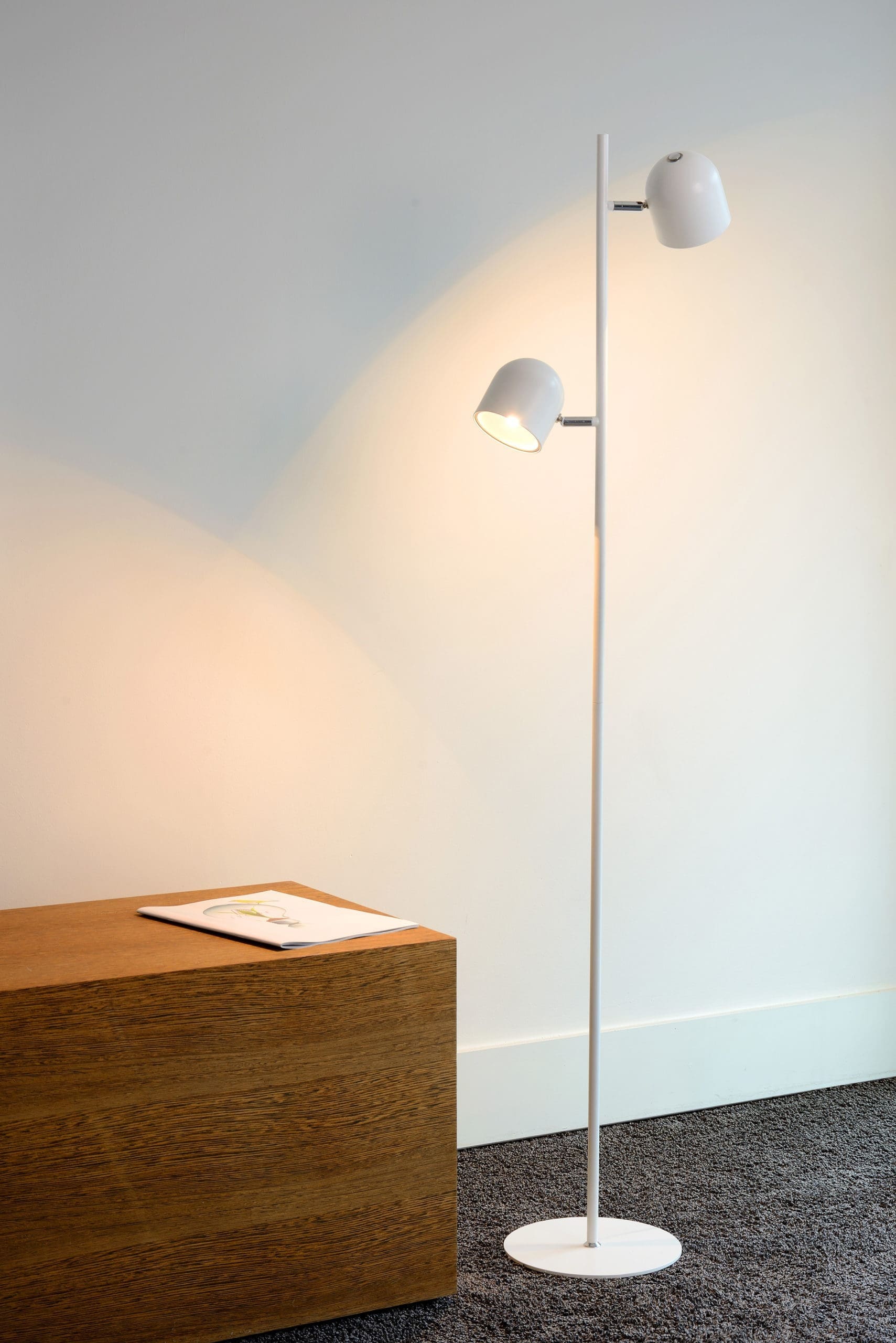 Skanska Vloerlamp Led Dimb. 2x5w 3000k - Wit Lucide Vloerlamp 03703/10/31