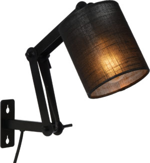 Tampa wandlamp Ã¸ 12 cm 1xe27 - zwart Lucide Wandlamp 45292/81/30