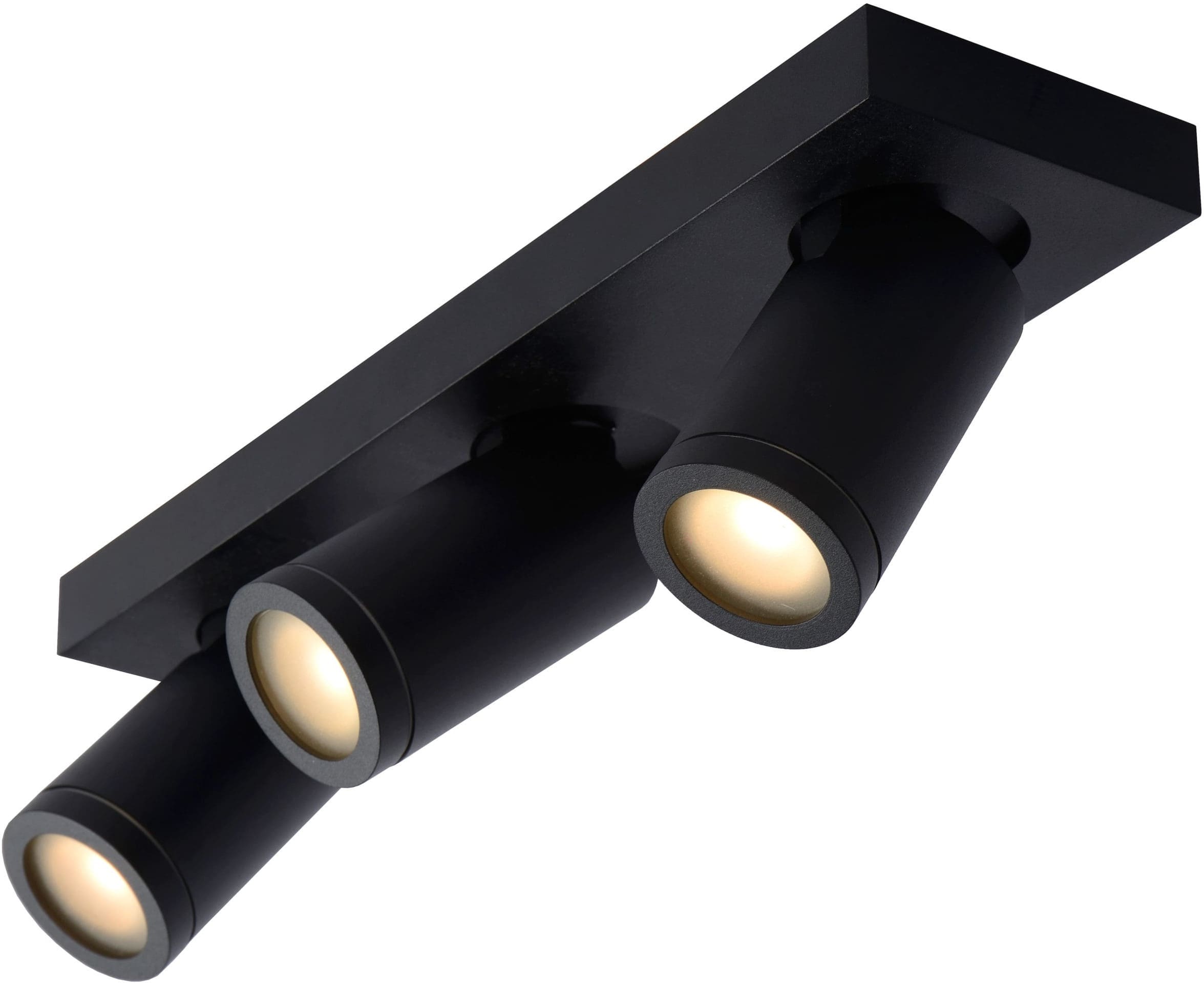 Taylor Plafondspot Badkamer Led Dim To Warm GU10 3x5w 2200k/3000k IP44 - Zwart Lucide Plafondlamp 09930/15/30