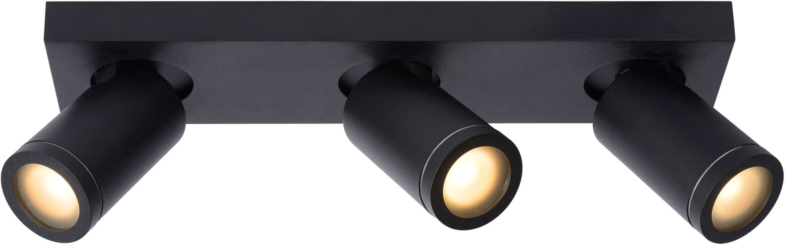 Taylor Plafondspot Badkamer Led Dim To Warm GU10 3x5w 2200k/3000k IP44 - Zwart Lucide Plafondlamp 09930/15/30