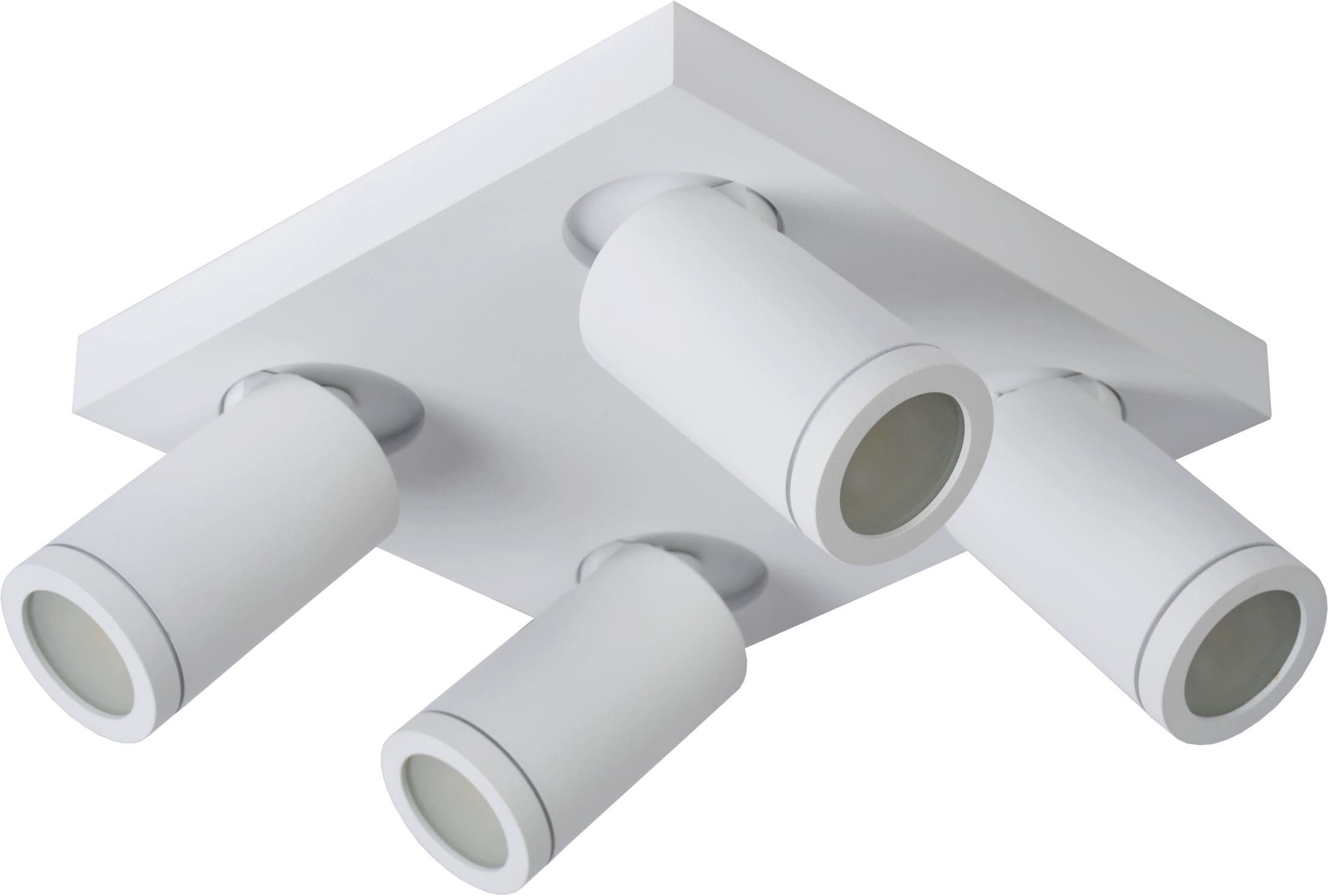 Taylor Plafondspot Badkamer Led Dim To Warm GU10 4x5w 2200k/3000k IP44 - Wit Lucide Plafondlamp 09930/20/31
