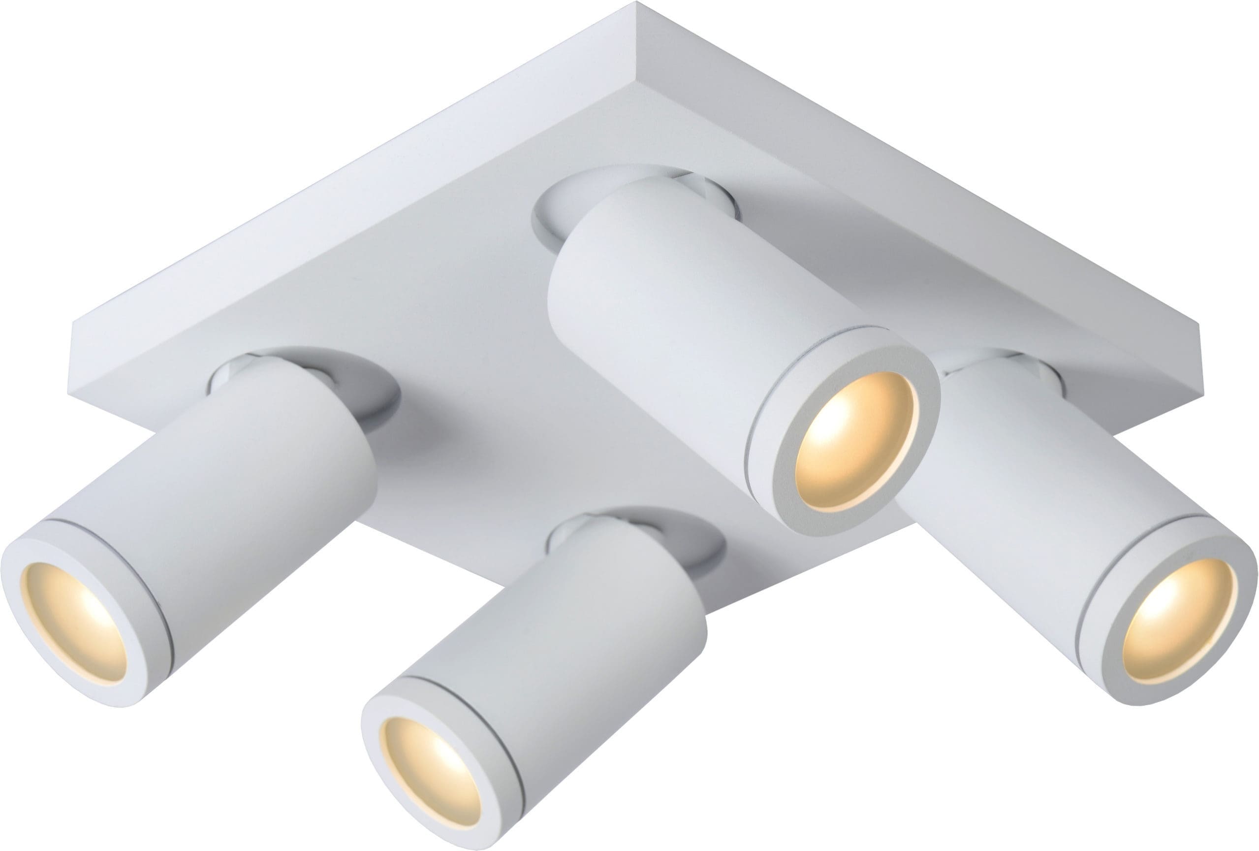 Taylor Plafondspot Badkamer Led Dim To Warm GU10 4x5w 2200k/3000k IP44 - Wit Lucide Plafondlamp 09930/20/31
