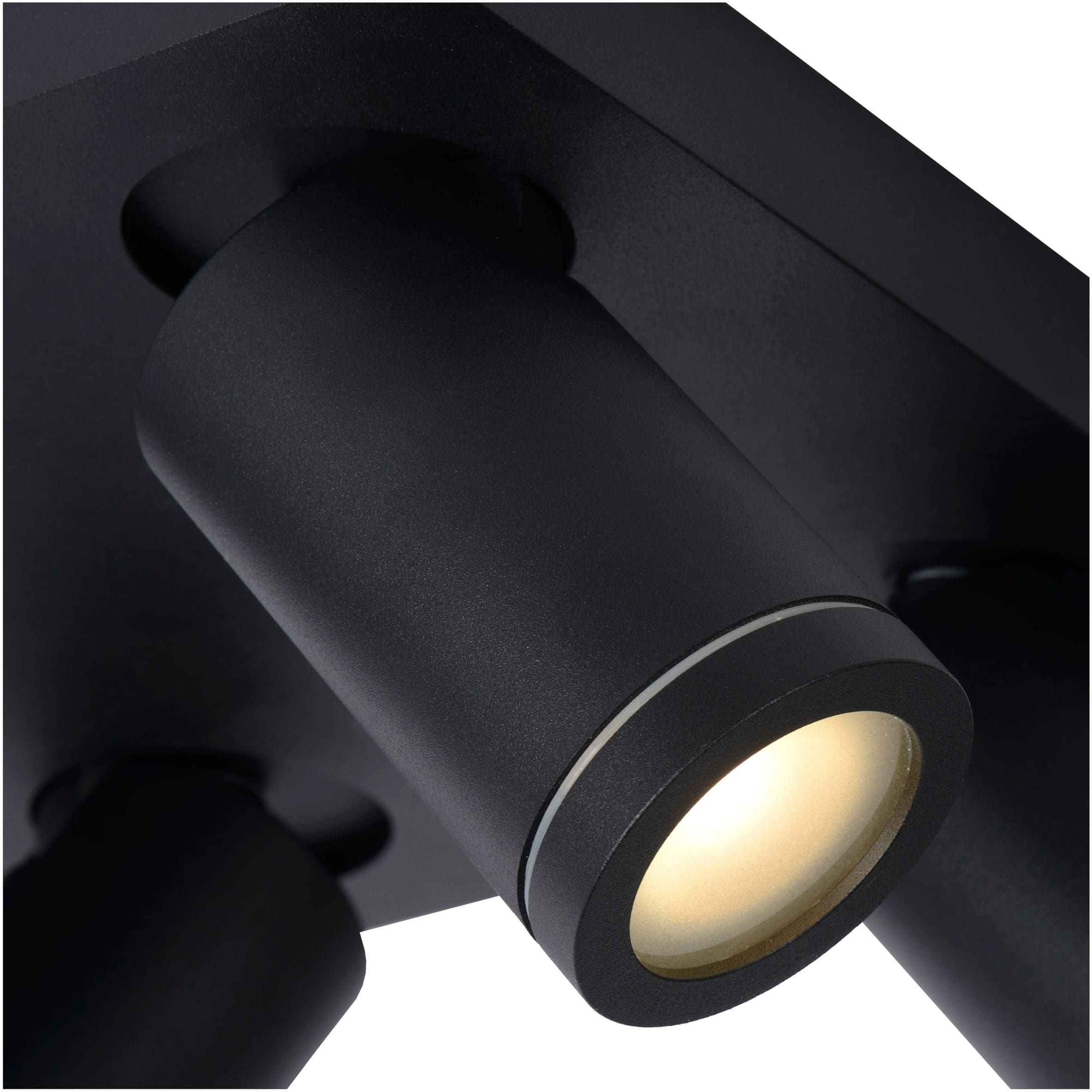 Taylor Plafondspot Badkamer Led Dim To Warm GU10 4x5w 2200k/3000k IP44 - Zwart Lucide Plafondlamp 09930/20/30