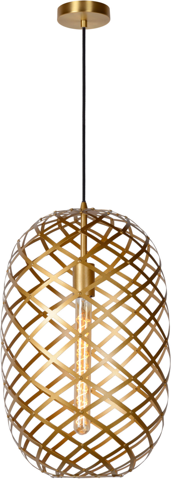 Wolfram hanglamp Ã¸ 32 cm 1xe27 mat goud / - zwart Lucide Hanglamp 21417/32/02