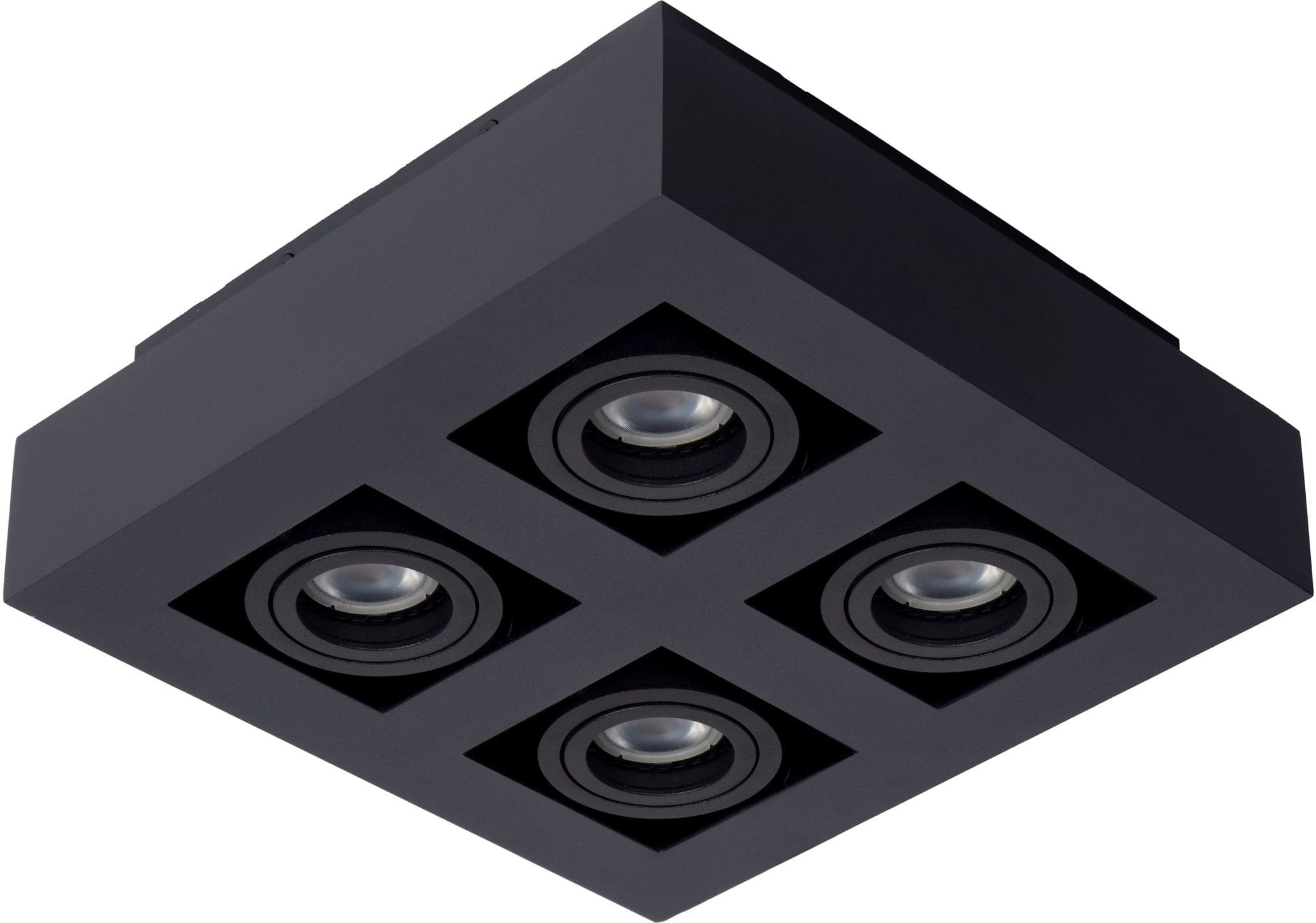 Xirax Plafondspot Led Dim To Warm GU10 4x5w 2200k/3000k - Zwart Lucide Plafondlamp 09119/21/30
