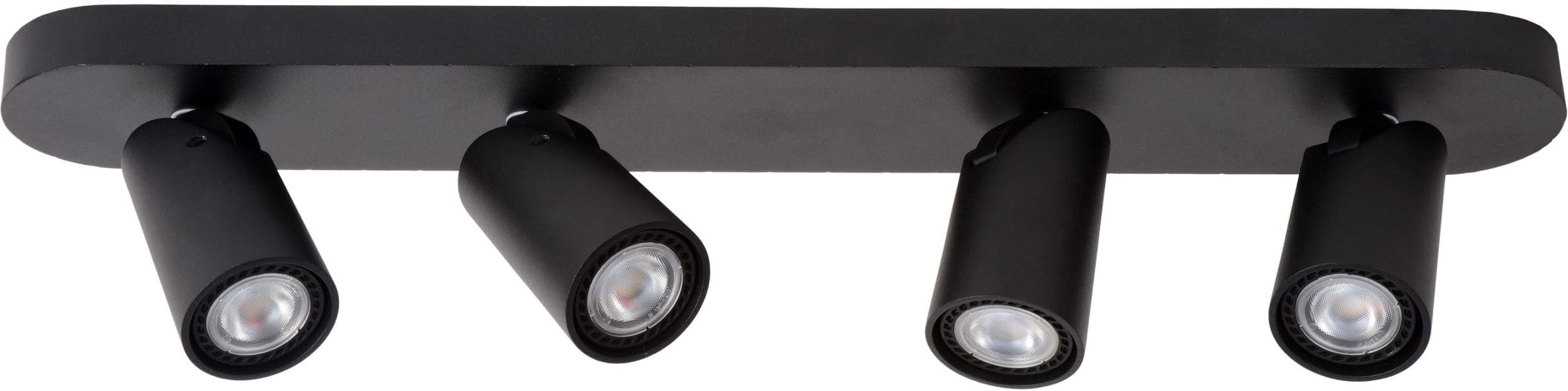 Xyrus Plafondspot Led Dim To Warm GU10 4x5w 2200k/3000k - Zwart Lucide Plafondlamp 23954/21/30