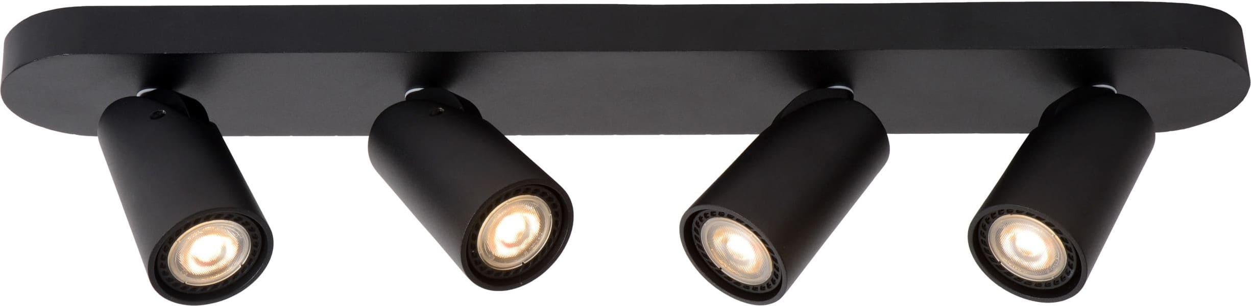 Xyrus Plafondspot Led Dim To Warm GU10 4x5w 2200k/3000k - Zwart Lucide Plafondlamp 23954/21/30