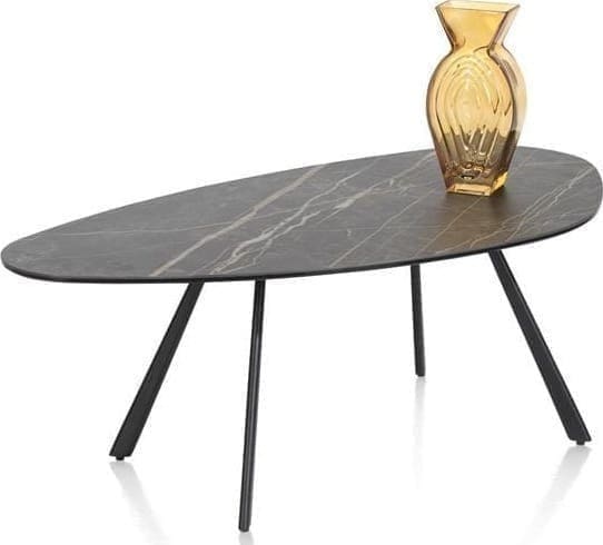 Xooon Montello salontafel 94 x 49 cm. - hoogte 35 cm. - keramiek blad - zwart Bijzettafel
